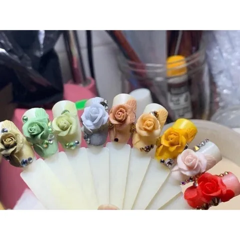 Set 12 hũ bột mỹ siêu dẻo mịn nặn hoa nổi , đắp bột móng siêu êm hàng chuẩn