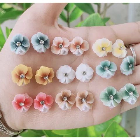 Set 12 hũ bột mỹ siêu dẻo mịn nặn hoa nổi , đắp bột móng siêu êm hàng chuẩn