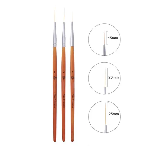 Set 3 cọ râu siêu mảnh đủ size chuyên dụng kẻ vẽ móng