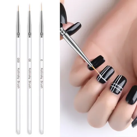 Set 3 cọ râu siêu mảnh đủ size chuyên dụng kẻ vẽ móng