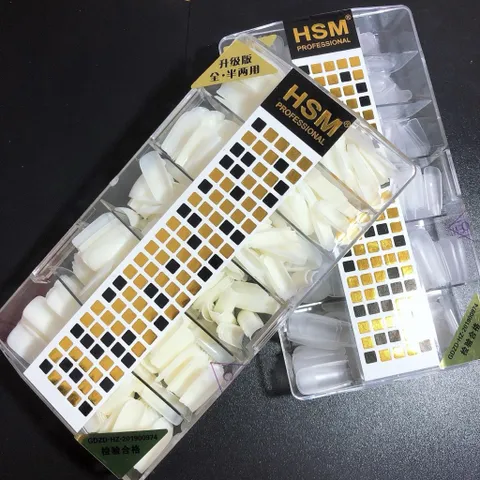 Móng úp HSM nhám sẵn đủ phom hàng chuẩn hộp 500 móng