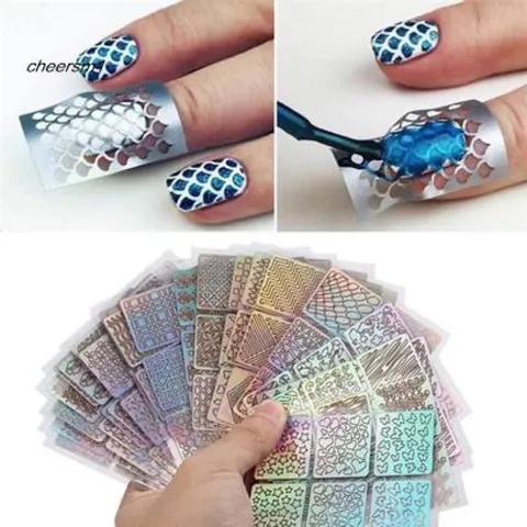 Set 24 giấy khuôn sticker vẽ móng nhiều mẫu giúp chị em vẽ móng tạo kiểu móng siêu dễ cực HOT
