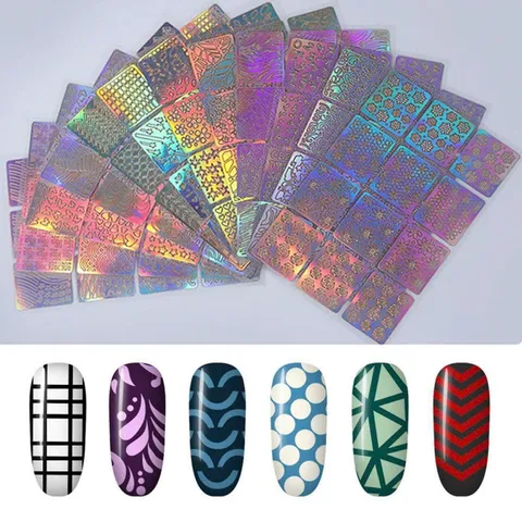 Set 24 giấy khuôn sticker vẽ móng nhiều mẫu giúp chị em vẽ móng tạo kiểu móng siêu dễ cực HOT