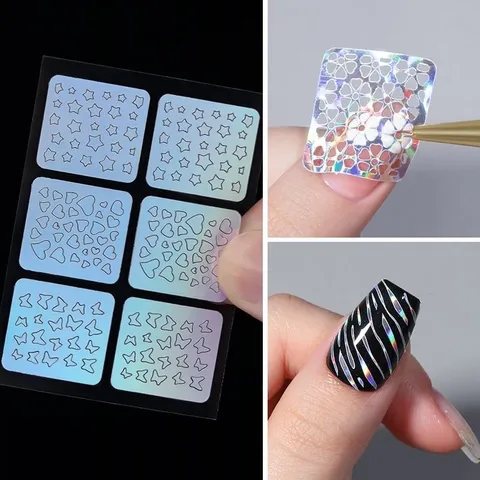 Set 24 giấy khuôn sticker vẽ móng nhiều mẫu giúp chị em vẽ móng tạo kiểu móng siêu dễ cực HOT