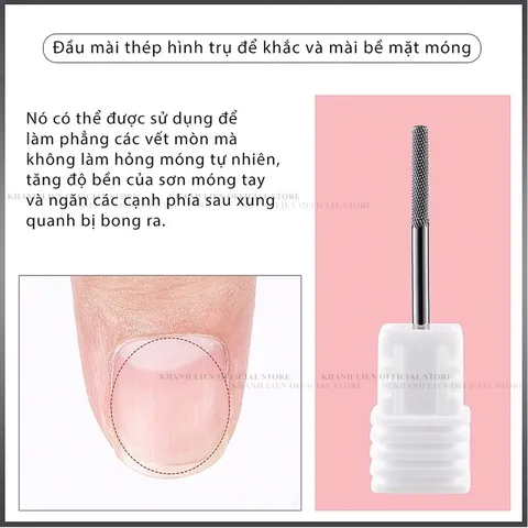Đầu mài trụ mài đẩy da , khoé móng, khoé úp 3 in 1 đa năng thép vonfarm siêu bền không gây nóng rát phạm da