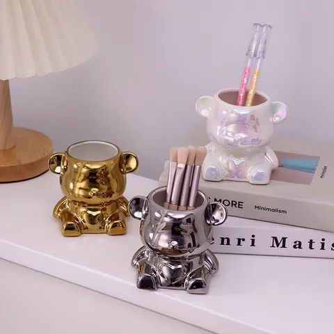 Cốc gấu sứ đựng cọ nail , cọ trang điểm, chụp hình siêu xinh cao cấp siêu xịn đẹp Hot