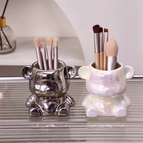 Cốc gấu sứ đựng cọ nail , cọ trang điểm, chụp hình siêu xinh cao cấp siêu xịn đẹp Hot