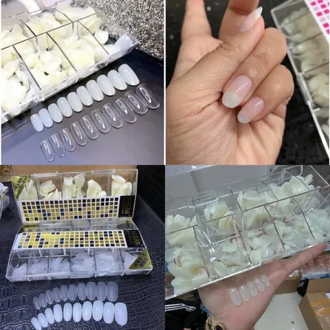 Móng úp HSM Phom Vuông Ngắn - Móng úp HSM Phom Hạt Na Tròn Ngắn chuẩn phom ôm khít siêu HO.T hộp 500 móng ( CHÍNH HÃNG )