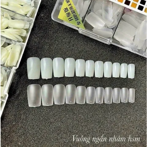 Móng úp HSM Phom Vuông Ngắn - Móng úp HSM Phom Hạt Na Tròn Ngắn chuẩn phom ôm khít siêu HO.T hộp 500 móng ( CHÍNH HÃNG )