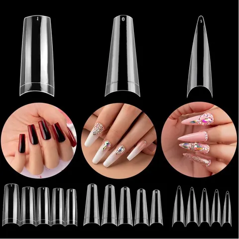 Móng Tip Nối Hàn - Móng Típ Ống Tre đủ phom đắp Gel , đắp Bột Nail siêu mỏng dẻo bịch 500 móng ( CHÍNH HÃNG )