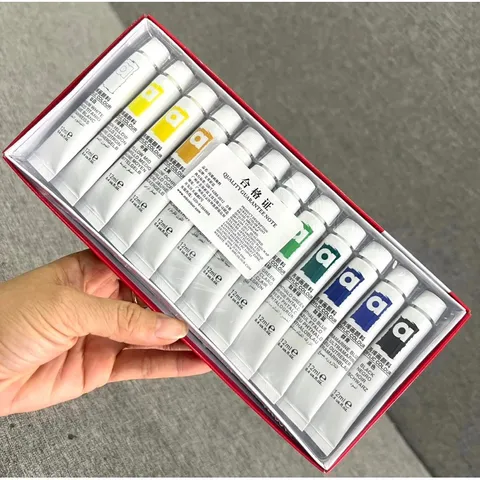 Set 12 màu bột vẽ cọ bản nail cao cấp siêu đặc chuẩn màu