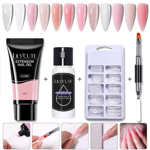 Set gel gôm đắp móng tạo hình móng giả lên phom siêu đẹp dễ làm bền đẹp tiện lợi nhiều màu HOT