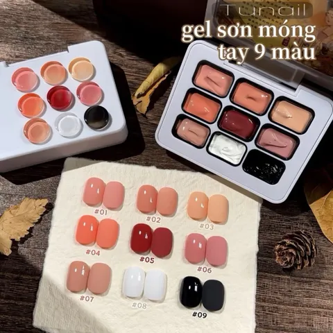 Gel ombre khay 9 ô cao cấp đủ màu cơ bản chất gel đặc sơn vẽ tạo mẫu nail ombre đa năng [ TÚ ANH NAIL ]