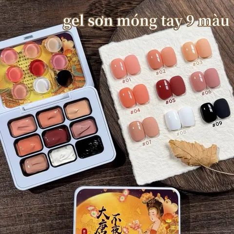 Gel ombre khay 9 ô cao cấp đủ màu cơ bản chất gel đặc sơn vẽ tạo mẫu nail ombre đa năng [ TÚ ANH NAIL ]