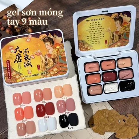 Gel ombre khay 9 ô cao cấp đủ màu cơ bản chất gel đặc sơn vẽ tạo mẫu nail ombre đa năng [ TÚ ANH NAIL ]