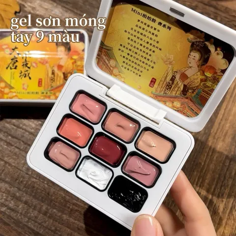 Gel ombre khay 9 ô cao cấp đủ màu cơ bản chất gel đặc sơn vẽ tạo mẫu nail ombre đa năng [ TÚ ANH NAIL ]