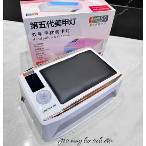 Máy hơ Nail tích điện khoang to OSANUV J80 cao cấp  380w 90 bóng LED/UV pin cực khoẻ có đệm kê tay da PU ( CHÍNH HÃNG )