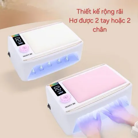 Máy hơ Nail tích điện khoang to OSANUV J80 cao cấp  380w 90 bóng LED/UV pin cực khoẻ có đệm kê tay da PU ( CHÍNH HÃNG )