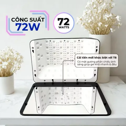 Máy Hơ Gel SNRQI T8 Plus 72W Màu ĐEN - HỒNG Phiên Bản Mới Siêu Bền Hơ Khoẻ Nhanh Khô ( CHÍNH HÃNG BẢO HÀNH )