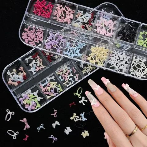 Khay Nơ Mini 12 Ngăn Mix Nhiều Mẫu Tạo Kiểu Cho Móng Đính Nailbox Siêu Xinh Mã HOT [ TÚ ANH NAIL ]