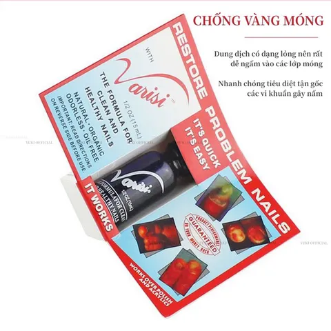 Dung dịch loại bỏ nấm móng Varisi hỗ trợ trị nấm móng nhanh chóng chuyên dụng ngành nail