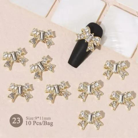 Set 30 charm kim loại cao cấp đính trang trí móng mẫu mới siêu sáng đẹp