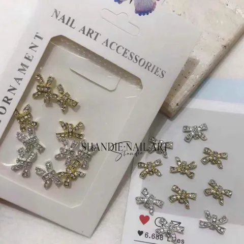 Set 30 charm kim loại cao cấp đính trang trí móng mẫu mới siêu sáng đẹp