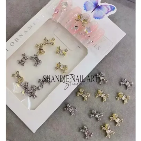 Set 30 charm kim loại cao cấp đính trang trí móng mẫu mới siêu sáng đẹp