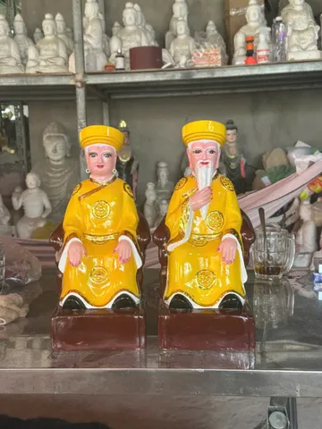 4 màu - Tượng Ông bà cửu huyền thất tổ, tượng ông bà cố, cửu huyền trăm họ 40cm xi măng - 0398.142.241