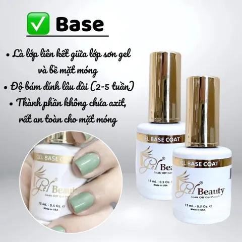 [Chính Hãng] Base Top Mỹ IGEL Cặp Sơn Liên Kết Phủ Bóng Nail Cao Cấp Siêu Bóng Bền Chai 15ML Nhập Khẩu Chính Hãng Có Tem