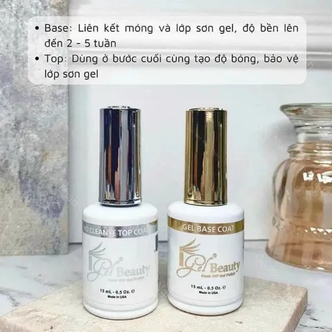 [Chính Hãng] Base Top Mỹ IGEL Cặp Sơn Liên Kết Phủ Bóng Nail Cao Cấp Siêu Bóng Bền Chai 15ML Nhập Khẩu Chính Hãng Có Tem