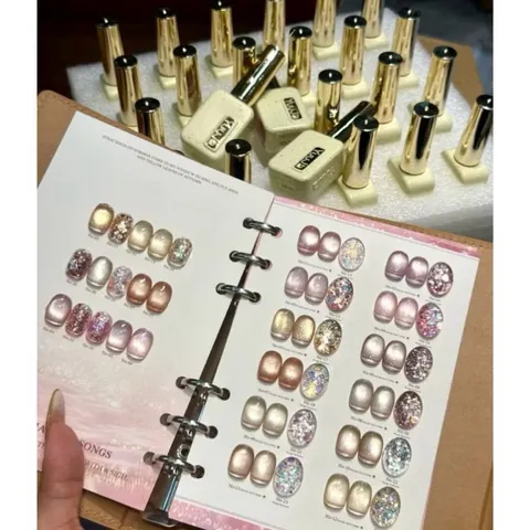 Set sơn mắt mèo mix nhũ 24 màu YUUJA cao cấp hiệu ứng siêu sáng tặng kèm bảng màu da gấp cực xịn [ TÚ ANH NAIL ]