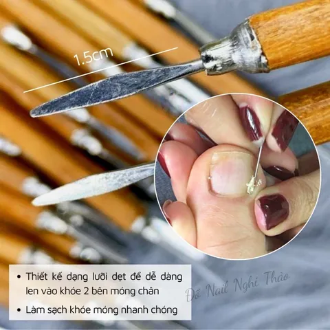 Cây lấy khoé gỗ lưỡi inox không gỉ loại xịn chuyên dụng lấy khoé móng siêu bền  [ TÚ ANH NAIL ]