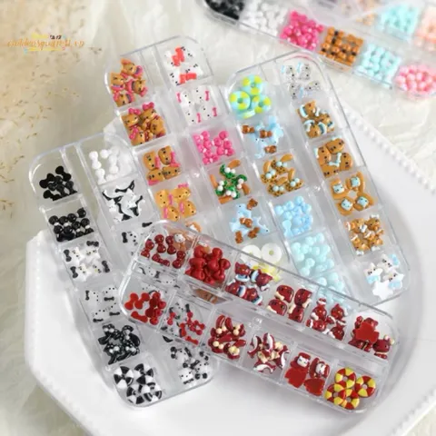 [ HOT ] Charm Hoạt Hình Hello Kitty Khay 12 Ngăn Mix Nhiều Mẫu Trang Trí Nailbox Đính Móng Tay Siêu Xinh TÚ ANH NAIL