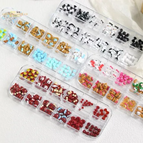 [ HOT ] Charm Hoạt Hình Hello Kitty Khay 12 Ngăn Mix Nhiều Mẫu Trang Trí Nailbox Đính Móng Tay Siêu Xinh TÚ ANH NAIL