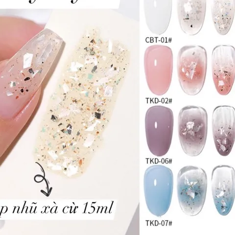 (HOT)Set 6 sơn gel nhũ xà cừ đủ tông cơ bản tạo mẫu Nail xà cừ siêu đẹp mẫu mới chai 15ml ( Tặng kèm bảng màu xịn )