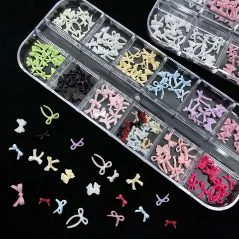 Charm Nơ Nhí 12 Ngăn Mẫu Mới Mix Nhiều Kiểu Đa Dạng Đính Móng Tay Trang Trí Nailbox Siêu Xinh HOT [ TÚ ANH NAIL ]