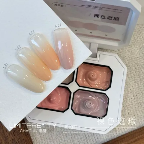 Khay 4 Màu Gel Dặm Ombre Tông Cơ Bản Nhất Che Khuyết Điểm Cho Móng - Gel Dặm Ombre Đa Năng Siêu Đặc [ TÚ ANH NAIL ]