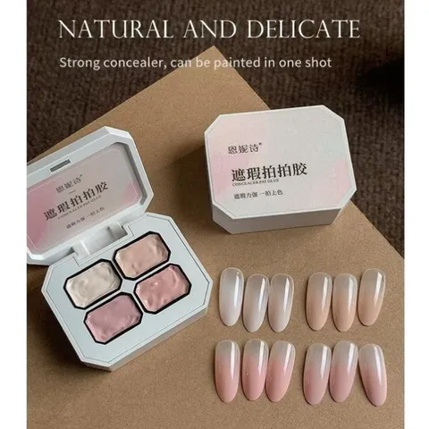 Khay 4 Màu Gel Dặm Ombre Tông Cơ Bản Nhất Che Khuyết Điểm Cho Móng - Gel Dặm Ombre Đa Năng Siêu Đặc [ TÚ ANH NAIL ]