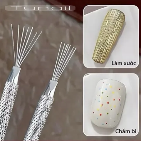 Cây cào 7 chấu Nail - Dụng cụ tạo hình lấy gel đa năng ngành Nail thép không gỉ siêu bền HO.T