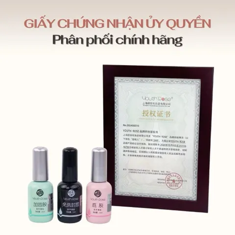 Bộ Base Top hoa hồng Youth Rose chai 15ml 20ml - Gel liên kết phủ bóng siêu bền chính hãng [ TÚ ANH NAIL ]