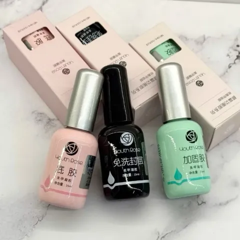 Bộ Base Top hoa hồng Youth Rose chai 15ml 20ml - Gel liên kết phủ bóng siêu bền chính hãng [ TÚ ANH NAIL ]