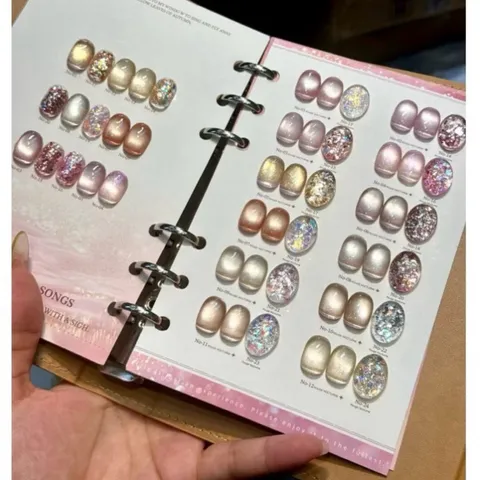 Set sơn mắt mèo mix nhũ YuuJa 24 màu cao cấp hiệu ứng cực quang siêu sáng tặng kèm bảng màu gấp da VIP [ TÚ ANH NAIL ]