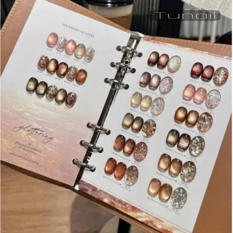 Set sơn mắt mèo mix nhũ YuuJa 24 màu cao cấp hiệu ứng cực quang siêu sáng tặng kèm bảng màu gấp da VIP [ TÚ ANH NAIL ]