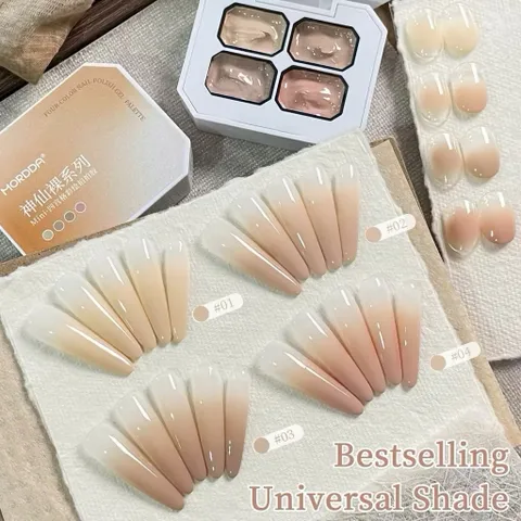 Gel ombre Nail khay 4 tông Nude cơ bản che khuyết điểm móng - sơn vẽ tạo mẫu Nail ombre đa năng [ TÚ ANH NAIL ]