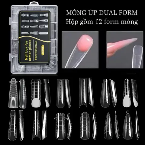 Móng Úp Gel Gôm Hộp 120 Chiếc Đủ Phom Tạo Khuôn Móng Dual Phom - Nối Dài Móng Chuyên Dụng [ TÚ ANH NAIL ]