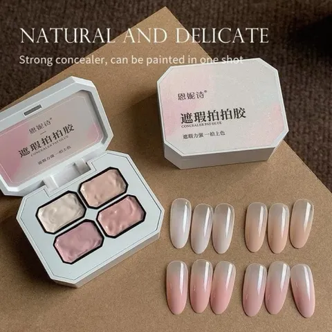 Gel ombre Nail khay 4 tông Nude cơ bản che khuyết điểm móng - sơn vẽ tạo mẫu Nail ombre đa năng [ TÚ ANH NAIL ]