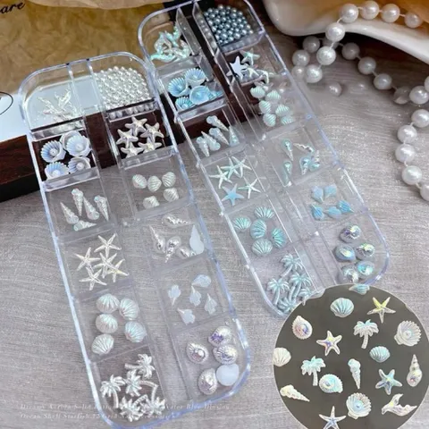 [ HOT ] Charm Ngao Sò Ốc Hến Khay 12 Kiểu Mix Tạo Mẫu Nail Biển Mã Hot Xu Hướng Nail [ TÚ ANH NAIL ]