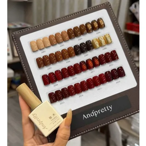 Set Sơn Andpretty 16 Màu Cao Cấp Kết Hợp Các Tone Nâu Đỏ Nhũ Mắt Mèo Siêu Sáng Tặng Kèm Bảng Màu HOT [ TÚ ANH NAIL ]