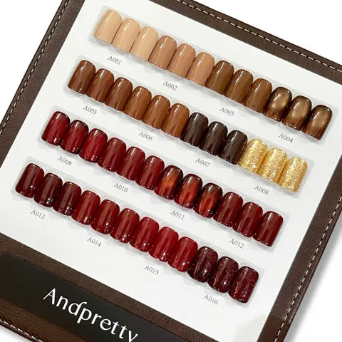 Set Sơn Andpretty 16 Màu Cao Cấp Kết Hợp Các Tone Nâu Đỏ Nhũ Mắt Mèo Siêu Sáng Tặng Kèm Bảng Màu HOT [ TÚ ANH NAIL ]